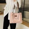 Fashionable Black Pink Beige Tote Bag With Unique Design Ideal For Students And Commuting