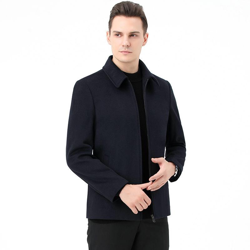 Autumn and winter men's jacket double-sided woolen casual short coat middle-aged woolen coat cashmere men's style