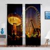 Giant Vertical Revolving Ferris Wheel Tulle Curtains Living Room Bedroom Decor Chiffon Sheer Voile Kitchen Window Curtain Drapes