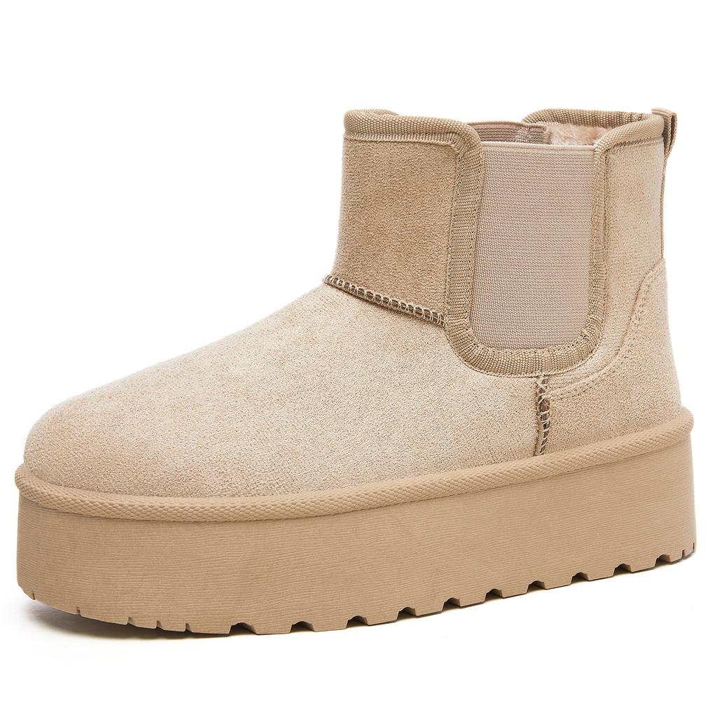Shoes women's shoes versatile cotton boots winter new velvet thickened one-pedal snow boots thick-soled non-slip cotton shoes