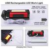 Led Work Light 10w Foldable Rechargeable Magnetic Flashlight Waterproof Flashlights Usb-cob Lamp With Hook Outdoor 6500k Lantern