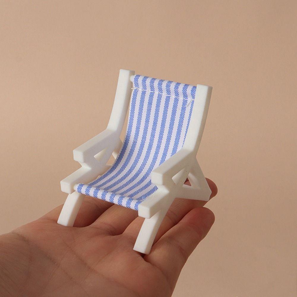 Multicolors Foldable Beach Chair Model Plastic Doll Summer Vacation Chair For OB11 Doll