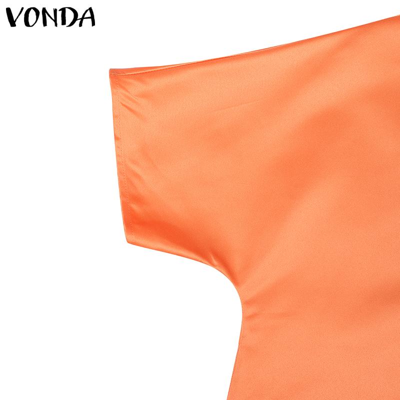 VONDA Oversized Women Round Neck Batwing Half Sleeve Party Long Pleated Dresses