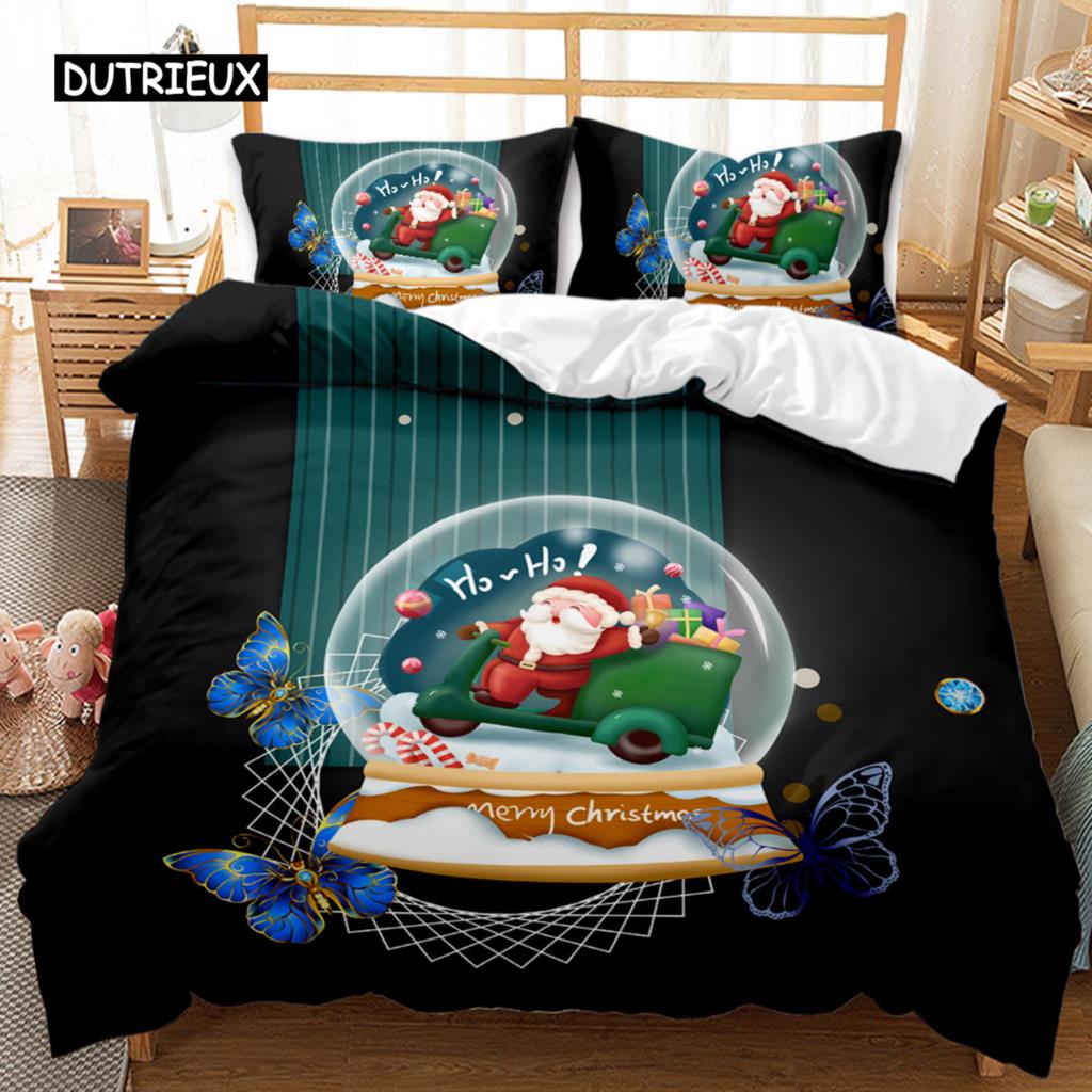 Polyester Comfortable Christmas Themed Pattern Duvet Cover Set With Duvet Cover And Pillowcases King Queen Twin Sizes For Boys Girls And Kids