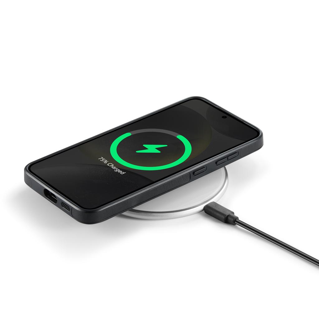 For Samsung Galaxy S24 Magnetic Case PC+TPU+PU Leather Phone Cover