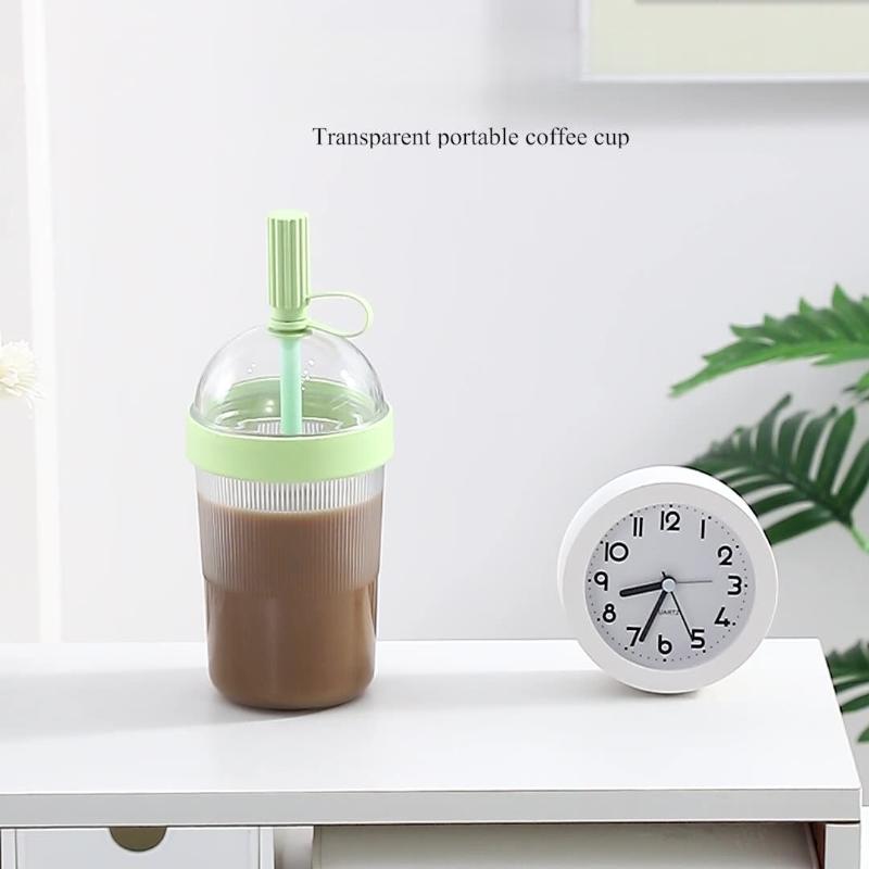 Leakproof Reusable Coffee Cup with Lid and Straw Odor Free BPA Free Tumbler for Gym Fitness Cold Smoothie Drinking