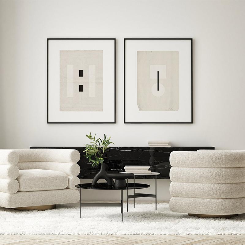 Abstract Zen Poster Black White Art Prints Canvas Painting Square Round Minimalist Japandi Wall Art Picture for Room Home Decor