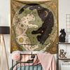 1 Pc Boho Vintage Sun Moon Lucky Cat Constellation Tapestry Home Office Dorm Decor