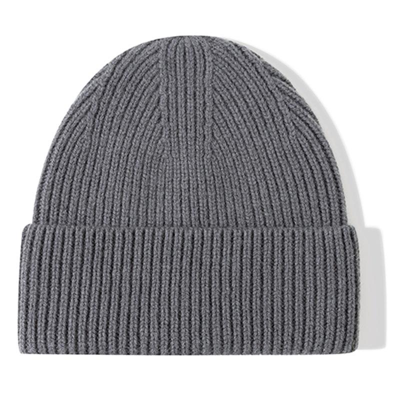 Classic Ribbed Knit Beanie-Unisex 100% Wool Hat for Autumn/Winter Business & Travel One Size Fits Most