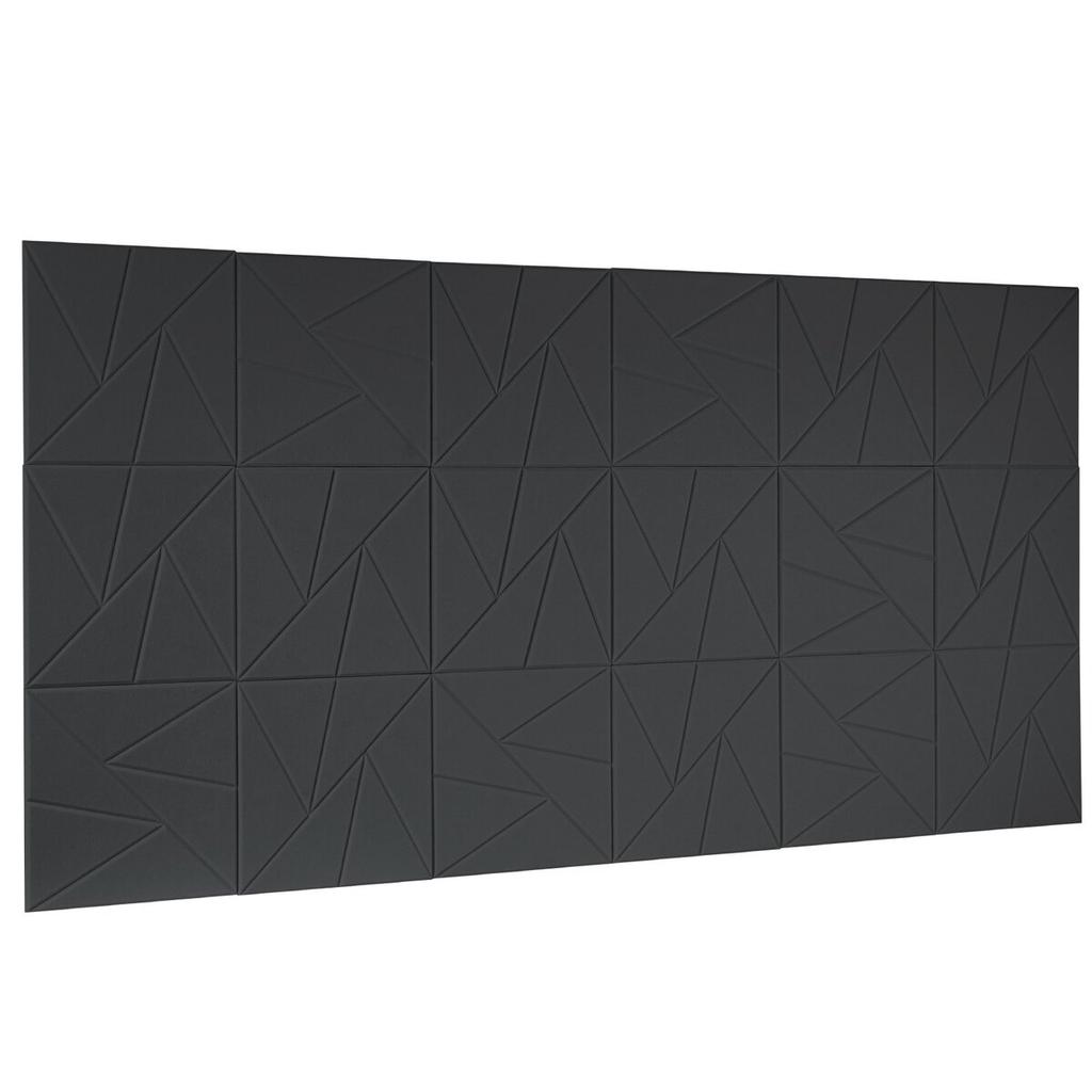 18 Pack Acoustic Wall Panels 11.8 x 11.8 x 0.4 inch Self-Adhesive Black