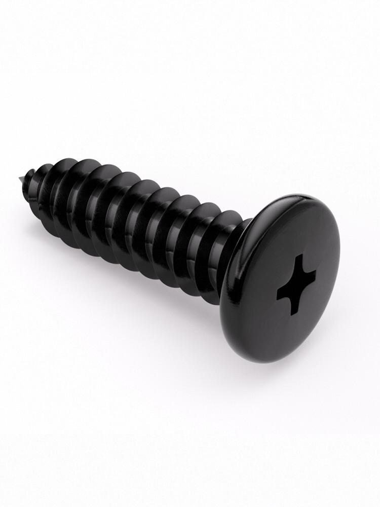 Stainless Steel Black Phillips Flat Head Self-Tapping Screws, Large Thin Head, Sizes: M2.9, M3.5, M3.9, M4.8, M6.3