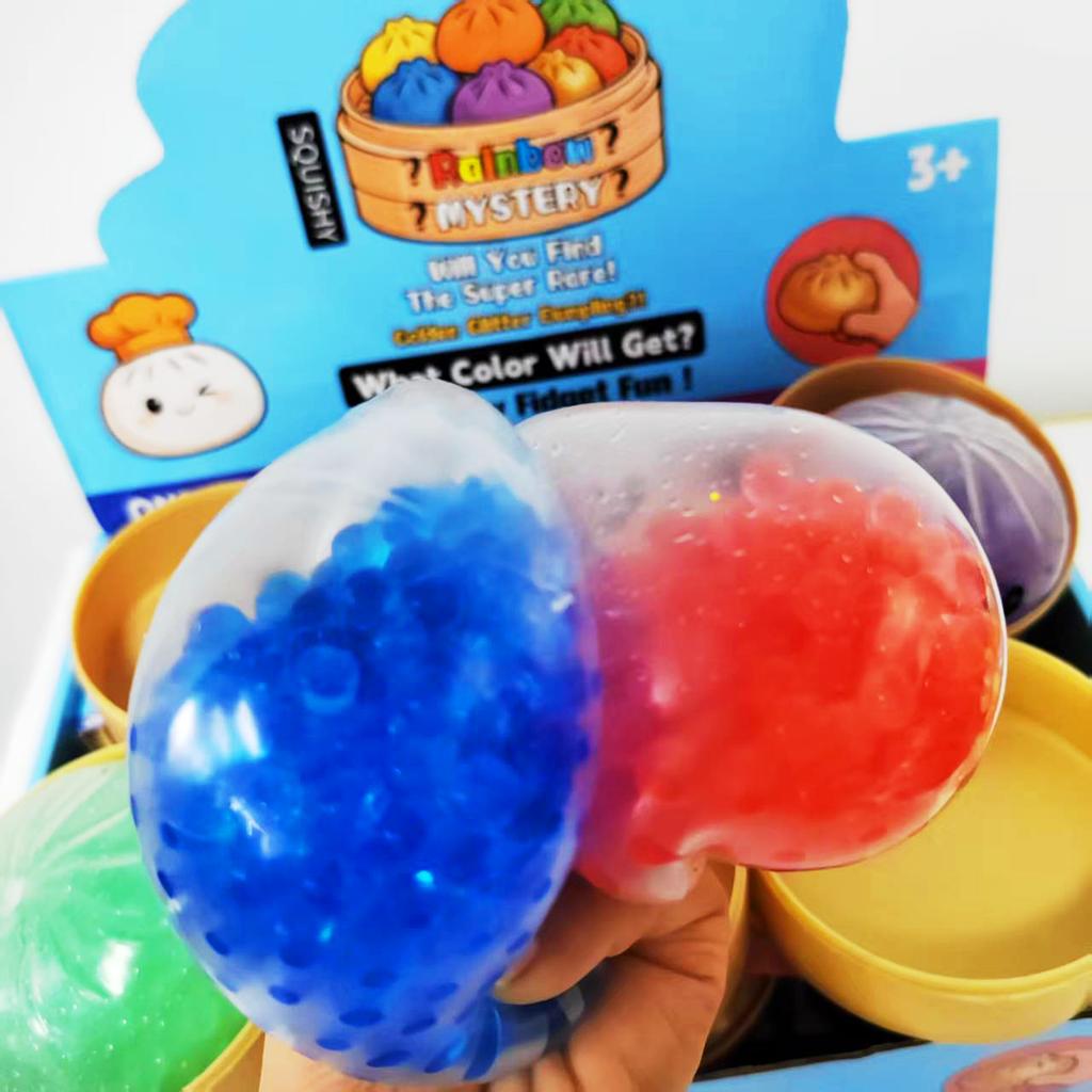 Box Big Dumpling Stress Ball With Steamer Colorful Squishy Bun Sensory Toy For Anxiety Relief Squeeze