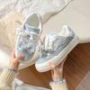 Fashion Cute Bow Knot Board Shoes Women 2025 Spring Autumn New Platform Student Casual Shoes Comfortable Height Increase Lace Up Flats