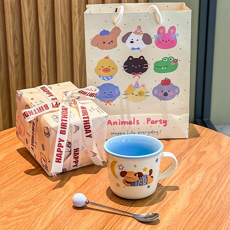 Cute and high-value birthday gift girls ceramic mug exquisite gift box girlfriends children practical souvenir