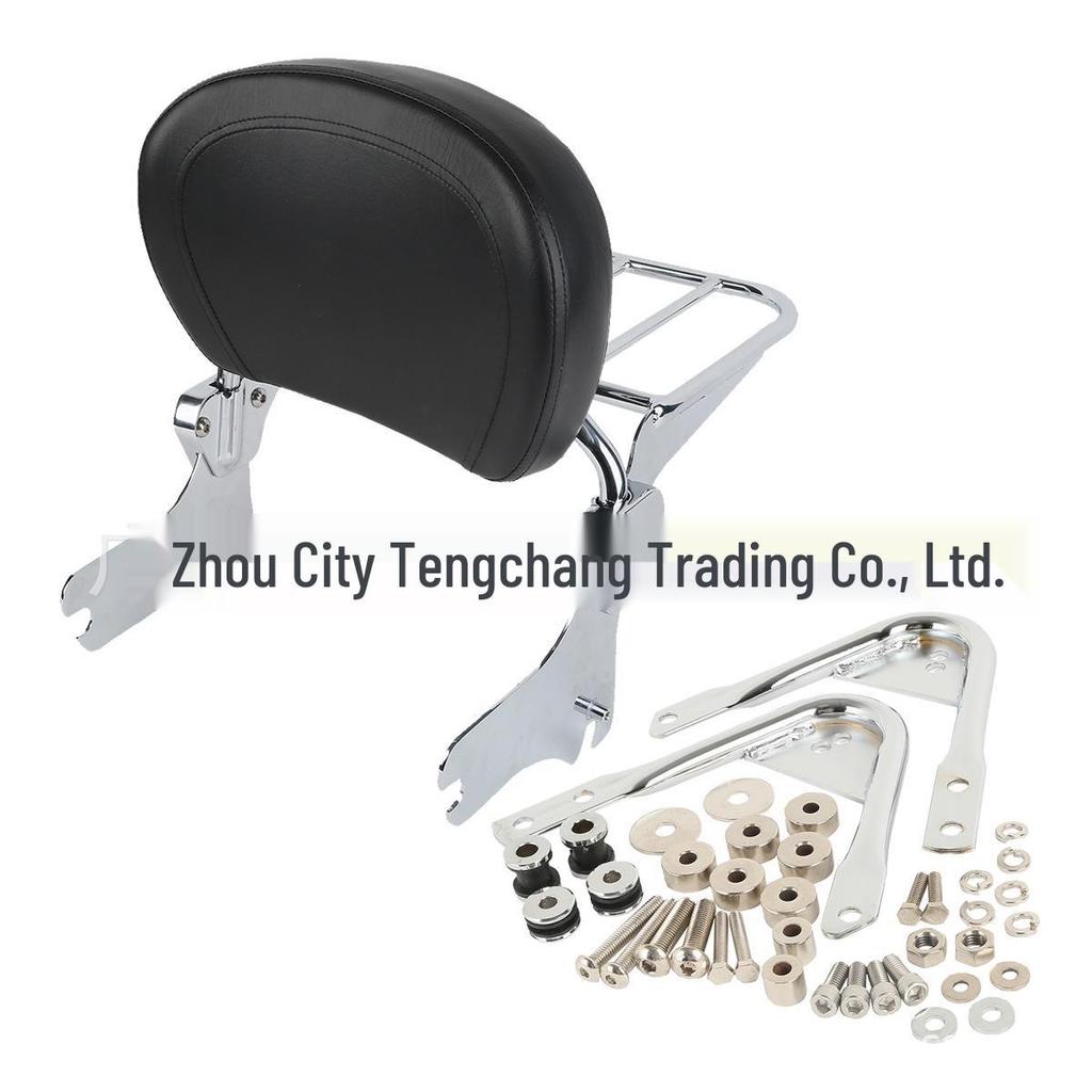 Adjustable Backrest and Quick-Release Seat Cushion with Rear Tail Rack for 97-08 Models