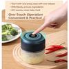 Electric Garlic Chopper, USB Charging Wireless Electric Food Chopper, One-Touch, 4 Sharp Stainless Steel Blades For Meat Fruits Vegetables