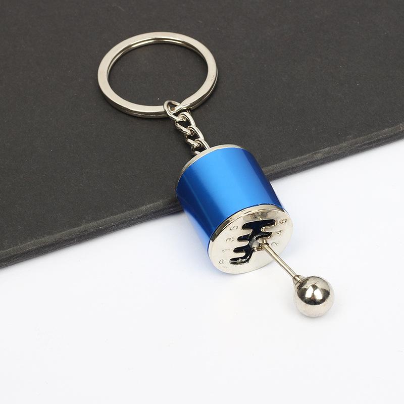 Simulation Car Manual Six-Speed Shift Gear Metal Keychain Pendant Fun Decompression Toy Auto Interior Decor Accessory