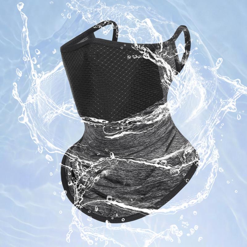 Ice Silk Neck Gaiter for Men Women Ear Loops Sun Protection Cycling Face Mask Breathable Mesh Cooling Outdoor Driving Face Cover