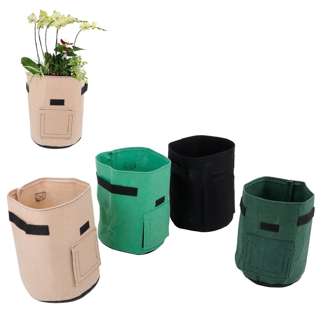 4Pcs Garden Felt Growing Plant Bag Indoor Outdoor Vegetable Flower Pot Gardening Tool