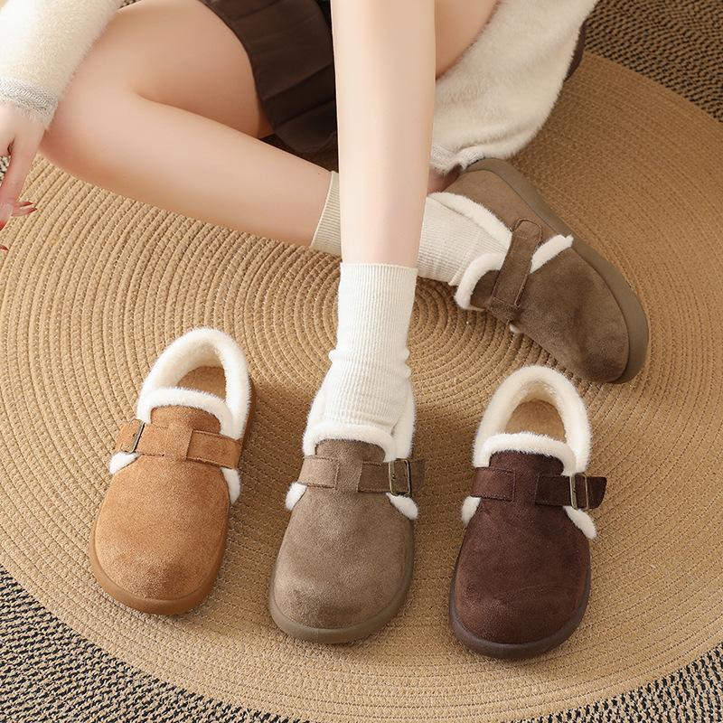Women's Large Size Faux Lamb's Wool Soft Sole Winter Warm Fur Snow Boots Padded Lined Ankle Boots Non-Slip Hiking Casual Sports Cotton Boots