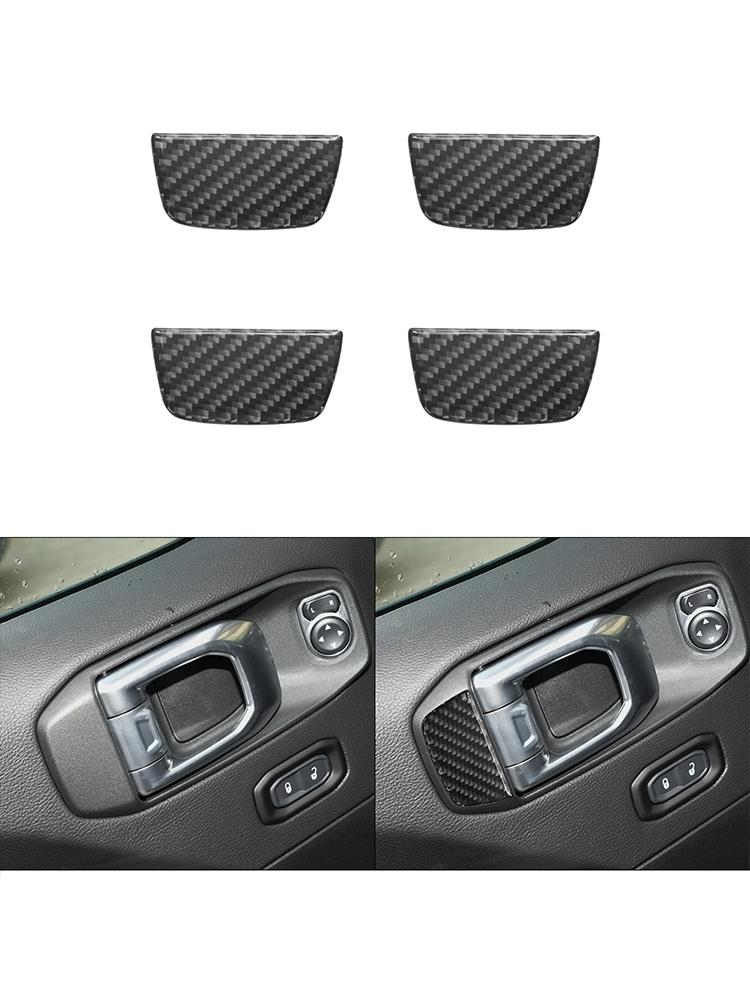 For Jeep Wrangler JL 2018-2023 Gladiator 2020-2023 Car Interior Button Panel Decoration Protection Carbon Fiber Sticker