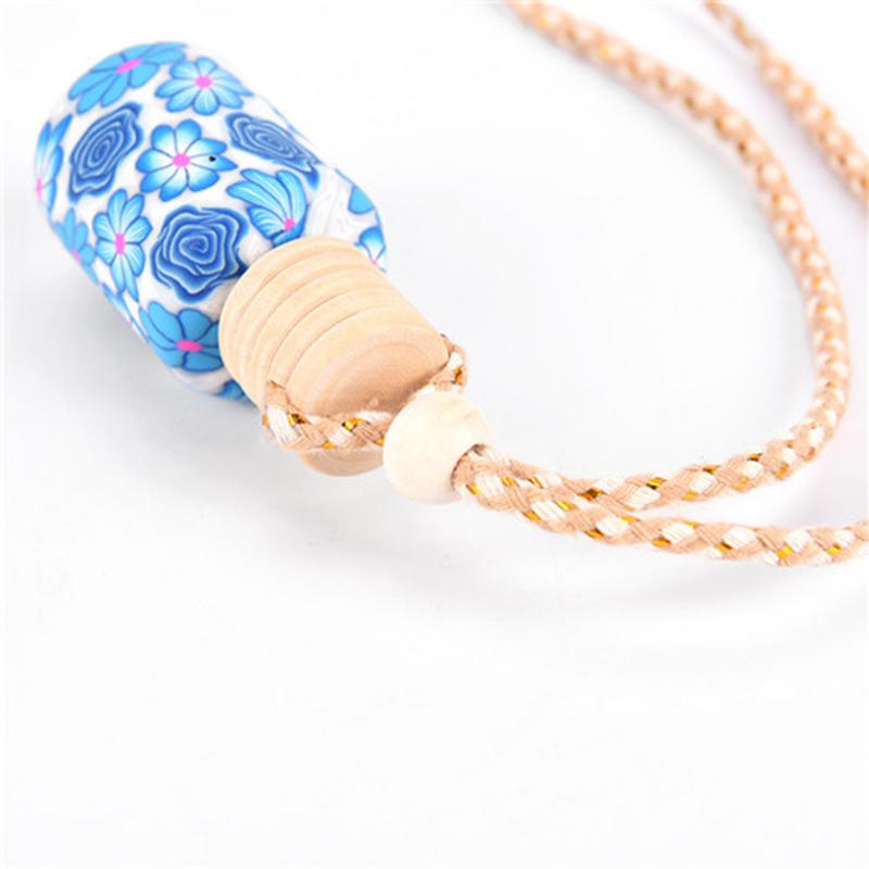 1pc 12ml Car perfume bottle Hanging Air Freshener Perfume Diffuser Floral Art Printed Car Interior Decoration
