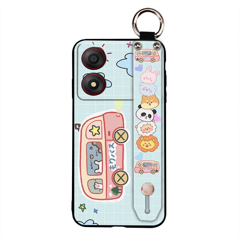Protective Waterproof Phone Case For ZTE Blade A34 Back Cover Durable Wrist Strap Ring Phone Holder Anti-knock Anti-dust