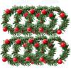 2/4/8Pcs Christmas Red Fruit PVC Pine Needle Napkin Ring Holders Xmas Table Decoration Home Wedding Banquet Hotel Table Sup