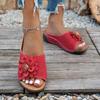 Wedge Slippers Women's Summer 2025 New Flower Cut-out Platform Plus Size Open-toe Sandals