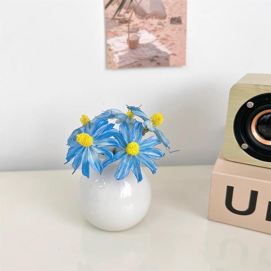 Stilvolles rundes Keramikvasen-Set mit künstlichen Trockenblumen für Schlafzimmer- und Wohnzimmerdekoration