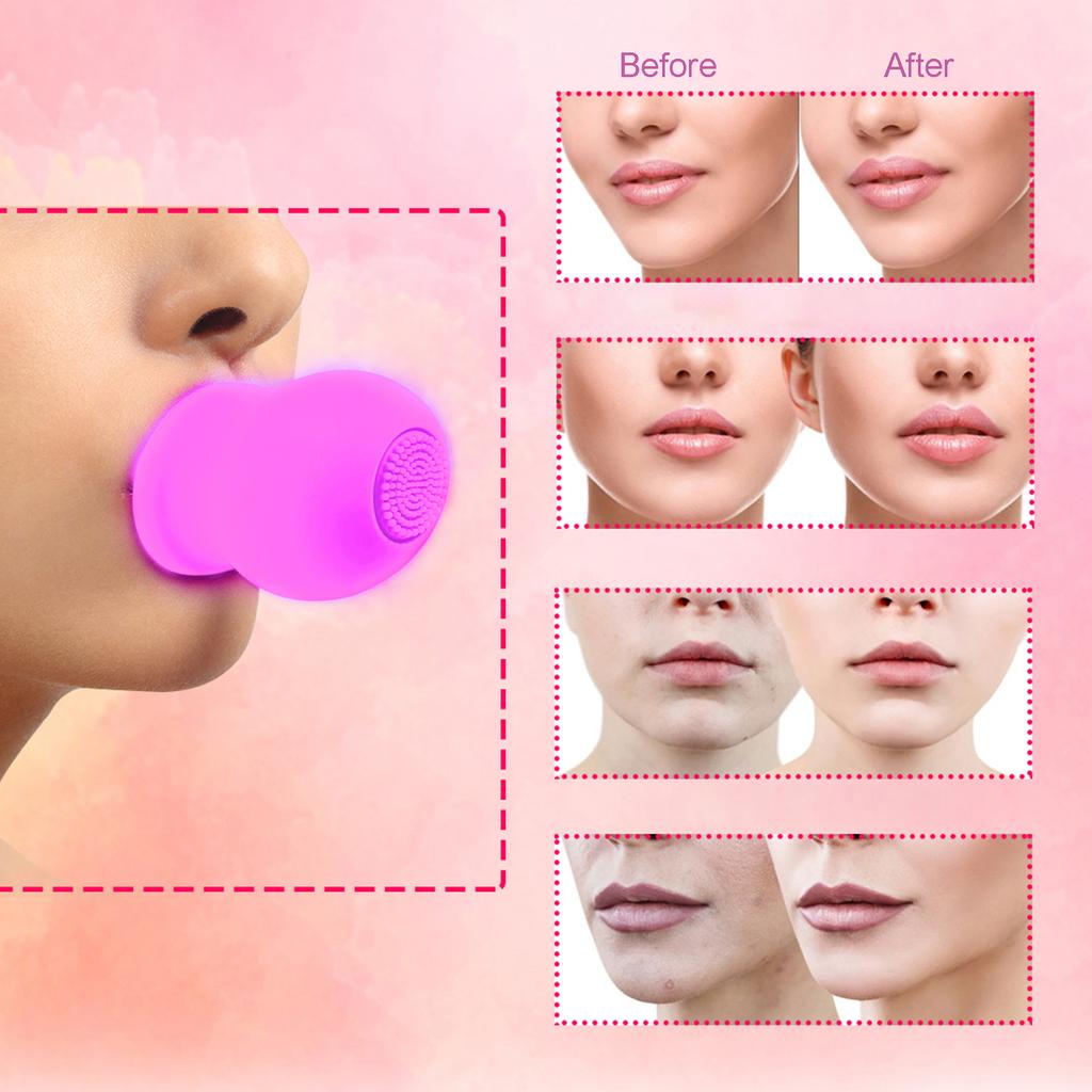 Lip Plumper Device Buty Mouth Quickly Face Cln   Silicone Lip Pump With Brush