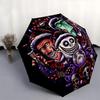 Nightmare Before Christmas, Feiertags-Horror Automatisches Öffnungs- und Schließschirm - 8 Speichen Tragbarer Faltregenschirm mit Kunststoffgriff, Su