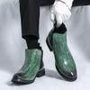 Modne, uniwersalne męskie buty podstawowe Męskie casualowe buty Chelsea Modne buty do kostki w stylu brytyjskim Męskie ręcznie robione wsuwane buty z wysoką cholewką