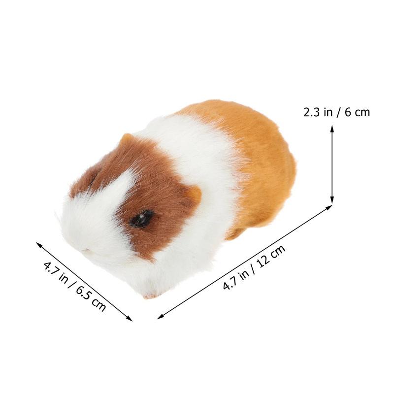 Realistic Hamster Figurines Plush Toys Lifelike Guinea Pig Soft Stuffed Animal Figurine for Kids Birthday Gift