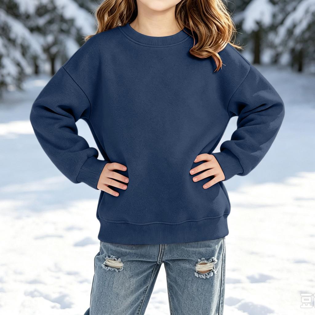 Boys Girls Long Sleeve Color Casual Hoodie Pullover Sweatshirt for Kids