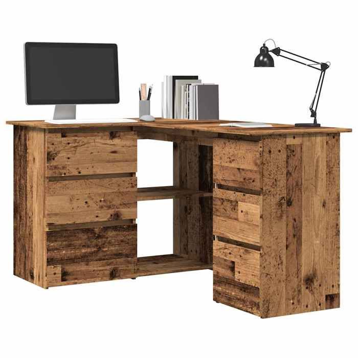 VidaXL Corner Desk Old Wood 145x100x76 Cm Engineered Wood, Desk, Study Desk, Home Office Furniture, 855962
