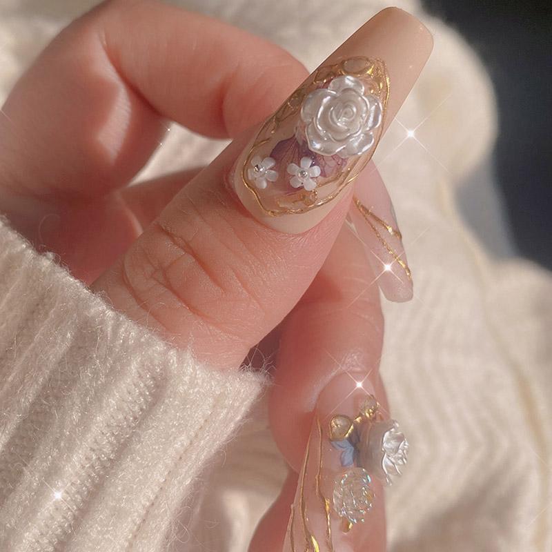 Nagelkunst Kamelie Schmuck Harz Blume Nageldekoration Nagelkunst Schmuck Zubehör