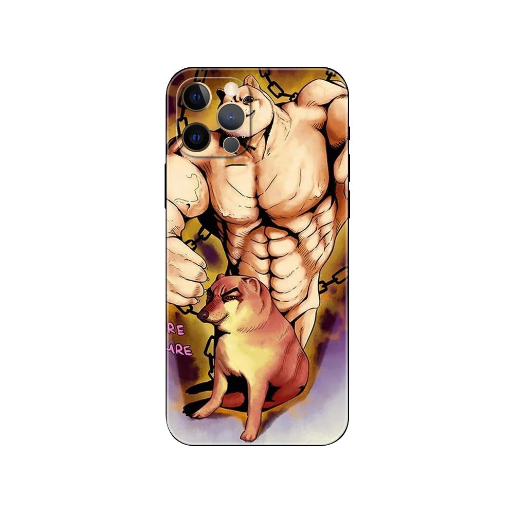 Husă de telefon Doge Dog Cheems pentru iphone 5 5s se 6 6s 7 8 plus x 10 XR XS 11 12 13 mini pro MAX husă din tpu neagră