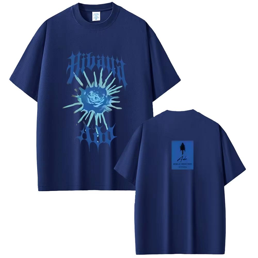 Ado World Tour 2025 Hibana Merch Tshirt Unisex Women Japanese Style Short Sleeve Tshirt Female Fashion Pop Music Tshirt Streetwear S