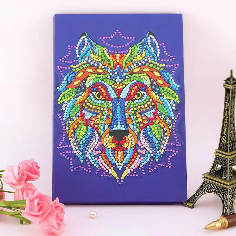 R-YOB01-04  Custom Handmade Leather Diary DIY Crystal Diamond Painting Notebook for Adults