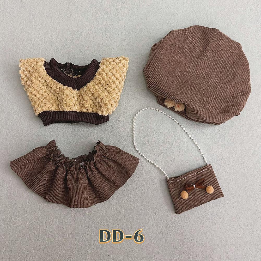 20CM Cotton Doll Rompers Cartoon Plush Doll Replacement Outfit Dress Playing House Accessories Mini Clothes