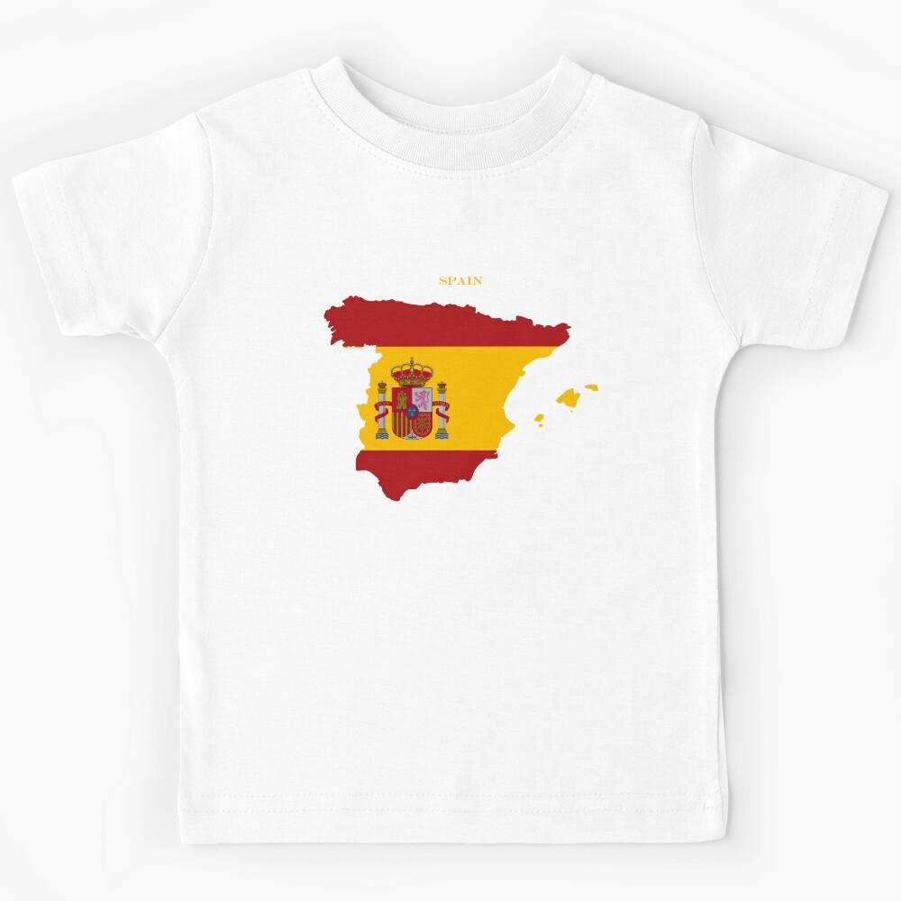 Spain Map Flag Silhouette Spanish Pride Heritage Gift Kids T-Shirt 110