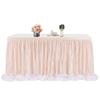 Tulle table skirt high-end gold-rimmed mesh wedding New Year's party decoration hotel supplies mesh table skirt table cover