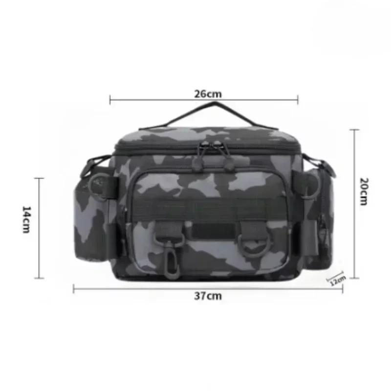 Fishing Tackle Backpack Lure Box Gear Storage Bag Fanny Pack for Men Fly Fishing Backpack with Rod Holder Sling Shoulder Bag