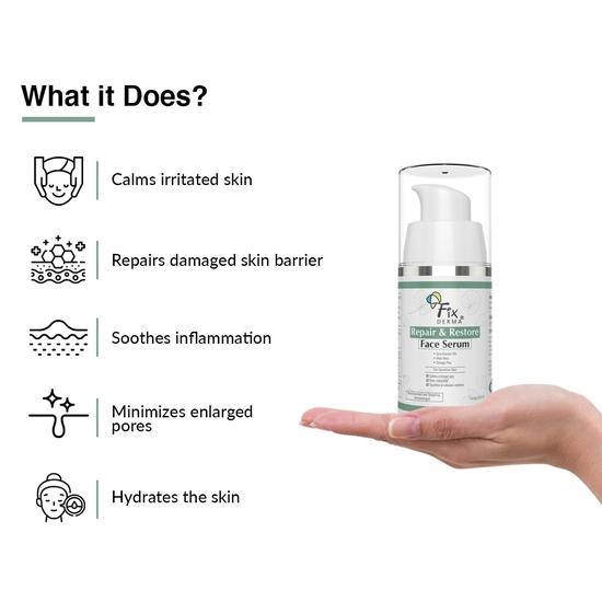 Fixderma 5% Cica Extract Repair & Restore Face Serum for Sensitive Skin| Face Serum for Men & Women - 15g