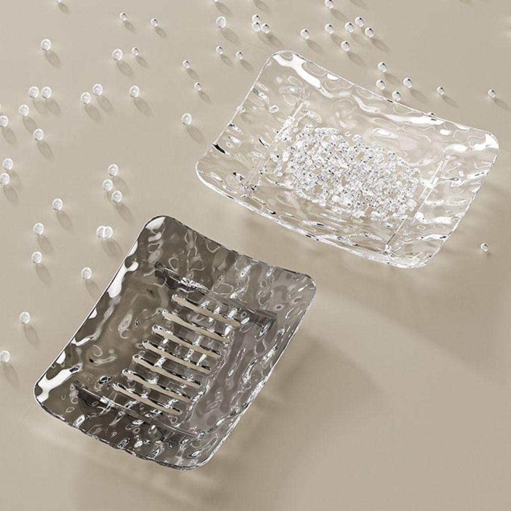 5pcs Light Luxury Soap Holder Drain Hole Design Soap Tray Convenient Soap Box  Bathroom