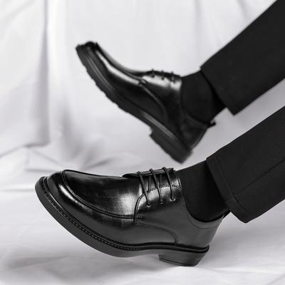 Leather Shoes Men's Autumn Business Dress British Style Low-top Soft Sole Casual Wedding Groom Wedding Shoes