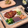1pc Heat-resistant Glass Dumpling Tray With Sauce Tray, Divided Dinner Tray, Breakfast Tray, Home Kitchen Tools