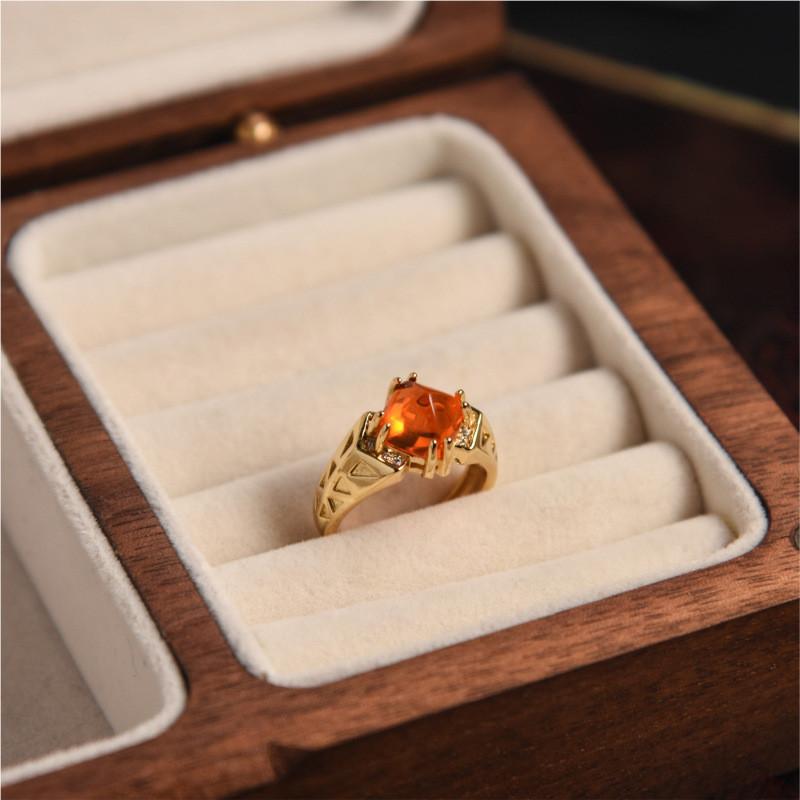 Stylish And Contemporary Open Adjustable Copper Ring With Zircon For Womens Fashion Statement