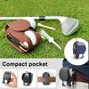 Golf Ball Waist Bag with Clip Waterproof Faux Leather Golf Ball Tee Tools Accessories Organizer Pouch Holder Men Women Golf Enthusiasts Gift